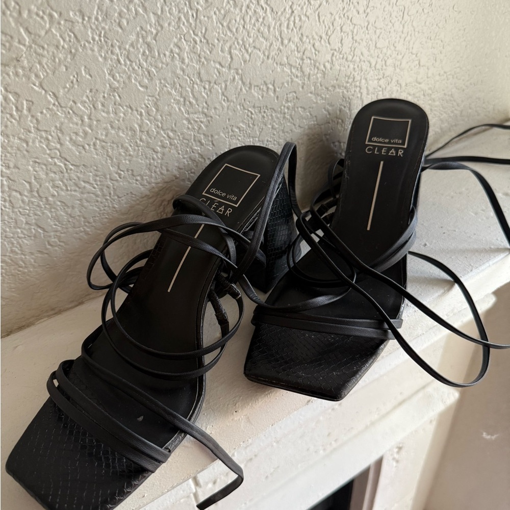 Dolce Vita Black Lace-Up Heels